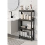 hemlife 4 Katlı Tekerlekli Banyo Raf Ünitesi - Modern Tasarımlı Düzenleyici Şampuanlık Havluluk Dolap
