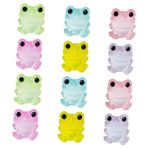 Hemobllo 12 Adet Karanlık Kurbağa Heykellerinde Minyatür Parıltı Aydınlık Mini Kurbağalar Figürin Terrarium Peri Bahçesi Decors Için Tiny Peri Hayvan Figürinleri
