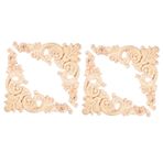 Hemobllo 1set Ahşap Oyma Çıkartmaları Marangoz Bitki Raptiye Yapay Kapı Etiket Oda Retro Plakalar Ev Için Beyaz Süsler Dekoratif Ev Aksesuarları Oyulmuş Modern Çelenk Odun Beige 4 Adet