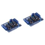 Hemobllo 2 Adet Gelişmiş Uyumluluk L293d Kalkanı Duemilanove 2x 5v Port 4 Dc Motor 2 Adım Motoru Pcb Metal
