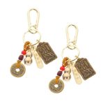 Hemobllo 2pcs Bakır Dekoratif Ejderha Anahtar Zinciri Arzı Vintage Anahtar Yüzük Çanta Cazibesi Anahtarlık Anahtarlık Kolye Asılı Anahtar Yüzük