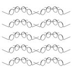 Hemobllo 30 Adet Mini Wire Doll Glasses For Crafts Round Metal Frame No Lens Eyewear For Small Dolls Plush Toys Action Figures Tiny Play Props Party Decoration