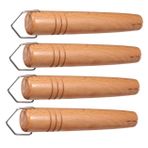 Hemobllo 4 Adet Yemek Pişirme Tencereleri İçin Yedek Ahşap Sap Süt Tencere Wok Tencere İçin Üniversal Tava Sapı Çıkarılabilir Ahşap Sap Ergonomik