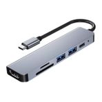 Hemobllo 6 Yerleştirme Istasyonu Iskelesi Usb Şarj Bağlantı Noktası Güç Adaptörü Usb Tip c Için Usb Adaptörü Usb c Hub Adaptörü Usb Uzantısı Alüminyum Kabuk Dönüştürücü Çok Işlevli