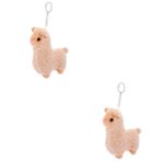 HEMOTON 2 Alpaka Kolye Alpaka Süsler Koyun Anahtarlık Peluş Alpaka Sevimli Hayvan Süsleri Alpaka Oyuncak Hayvan Anahtarlıklar Çanta Kolye Anahtarlık Kawaii Anahtarlık Kısa Peluş