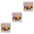 Hemoton 3 Kutu Simülasyon Donut Sahte Gıda Prop Ev Süsleri Oyuncak Gıda Oyna Taklit Donut Kolye Donuts Gıda Ev Modelleri Mini Donut Süs Tatlı Karton Ev D186