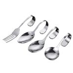 Hemoton 4 Adet Kaşık Metal Yemek Kaşığı Meze Kaşığı Mini Meze Tabakları Servis Çatalı Tatlı Kaşığı Servis Eşyaları Kaz Ciğeri Kaşığı Içmek Deniz Ürünleri Bebek Dikkat Olmak Paslanmaz Çelik
