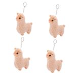 Hemoton 4 Alpaka Kolye Anahtarlık Araba Anahtarlıklar Alpaka Alpaka Oyuncak Peluş Alpaka Mini Dolması Alpaka Anahtarlıklar Peluş Anahtarlık Charm Dolması Hayvan Kısa
