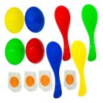 HEMOTON 4 Set Denge kaşığı oyuncak Çocuk oyuncakları yürümeye başlayan çocuk kaşık oynamak açık havada yetişkinler ve aile için açık hava oyunları Çim Oyunları çuval yarışı çantaları pp