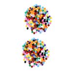 HEMOTON 400 10 Pom Topu Peluş Ponpon Topları Eğitici Oyuncaklar Malzeme Peluş Pembe Anahtarlık Kabarık Ponpon Mini Tüylü Ponponlar Pembe Giysiler Mini Peluşlar Giyim Renkli Çocuk