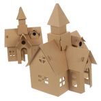 HEMOTON Eğitim Bilim Kitleri Çocuklar İçin Yapı Oyuncakları Mini Karton Ev Kale Model Oyuncak