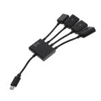 HEMOTON Usb 20 Hub 4 Port Cep Telefonu Usb Ayırıcı Otg Fare Ve Klavye Için Dock İstasyonu