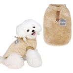 HenfuME Kış mantosu köpek küçük, köpek kostümü, Chihuahua elbisesi, köpek kazağı küçük köpek, köpek polar kazak, köpek kıyafetleri, D halkalı köpek kış mantosu kahverengi, L