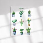 Henno Kaktüs Temalı Sticker Seti (1 Adet A6) | Ajanda, Defter, Bullet Journal, Planlayıcı Çıkartma