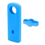 Hensych Ricoh Theta SC2 360 Panoramik Kamera için Lens Kapaklı Silikon Koruyucu Kılıf Düşmeye Karşı Koruyucu Kılıf Yumuşak Kılıf (Mavi)