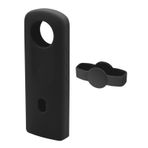 Hensych Ricoh Theta SC2 360 Panoramik Kamera için Lens Kapaklı Silikon Koruyucu Kılıf Düşmeye Karşı Koruyucu Kılıf Yumuşak Kılıf (Siyah)