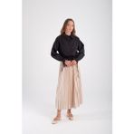 Henza Nisay Boutique Piliseli Etek - Bej - 42 - 46