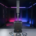 Hepa Merz Handfest Line Array Mikrofonlu Ses Sistemi Aktif Subwoofer + Line Hoparlör 2000W - Siyah