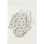 hepbaby Safari, 2’li Uzun Kollu Çıtçıtlı Bebek Body (Zıbın) Seti - Yenidoğan–36 Ay