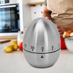 Hephaistoss Paslanmaz Çelik Yumurta Tasarımlı Timer Mekanik Mutfak Zamanlayıcı 60 Dakikalık Hassas Geri Sayım, Şık ve Dayanıklı Timer Kronometre (Fırın, Yemek ve Pişirme Için Ideal)