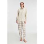 Hepici Arias Closet Fermuarlı Uzun Kol Sweatshirt Pantolon Takım Viskon ve Pamuklu Pijama Takımı