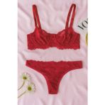 Hepimiz alalım Kırmızı Dantel Bralet & Külot İç Giyim Takımı