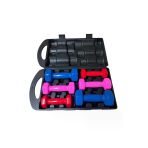HEPİTOP 10 Kg Vinly Kaplı Dipping Dumbbell Set Kadınlar İçin Çantalı Dambıl Set 1 kg, 1,5 Kg, 2,5 kg