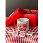 Hepsi Enteresan Kutuda "I Love You" Kupası Ve Çikolatalar, Sevgiliye Hediye, Sevgililer Günü, Doğum Günü