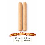 HepsiAhşap Ritim Çubuğu 10 Çift (20 Adet) (25 Mm 25 Cm Uzunluk)