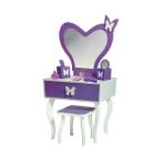Hepsilazım Oyuncak Ahşap Makyaj Masası, Büyük Boy, Masa Sandalye Set