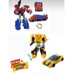 Hepsilazım Transformers Metal Oyuncak Robota Dönüşen Bumblebee ve Optimus Prime Araba 2'li Set 20 cm Dayanıklı
