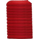 Hepsine Rakip 12'li Paket Boya Tutmayan Mikrofiber El Yüz Havlusu 50 x 90 cm - Kırmızı