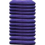 Hepsine Rakip 12'li Paket Boya Tutmayan Mikrofiber El Yüz Havlusu 50 x 90 cm - Mor