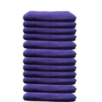 Hepsine Rakip 12li Paket Boya Tutmayan Mikrofiber El Yüz Spor Kuaför Havlusu 50X90 Cm Mor