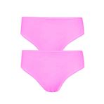 Hepsine Rakip 2li Kadın Orta Yüksek Bel Bikini Ince Lastik Pamuklu Ekonomik - M - L - Pembe