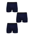 Hepsine Rakip 3lü Erkek Likralı Modal Boxer Düz Pamuklu Premium Kaliteli Külot - Lacivert - XL