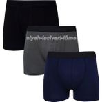 Hepsine Rakip 3lü Erkek Likralı Modal Boxer Düz Pamuklu Premium Kaliteli Külot - Siyah-Gri - XL