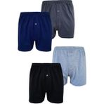 Hepsine Rakip 4lü Erkek Düğmeli Boxer Ekonomik %100 Pamuklu Paçalı Don - Karışık - 2XL