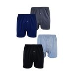 Hepsine Rakip 4lü Erkek Düğmeli Boxer Ekonomik %100 Pamuklu Paçalı Don - Karışık - XL