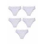 Hepsine Rakip 5li Kadın Dantelli Bikini Külot Pamuklu Arkası Düz Kaliteli Fnd - M - L - Beyaz