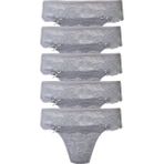 Hepsine Rakip 5li Kadın Dantelli Bikini Külot Pamuklu Arkası Düz Kaliteli Fnd - M - L - Gri