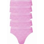 Hepsine Rakip 5li Kadın Dantelli Bikini Külot Pamuklu Arkası Düz - M - L - Pembe