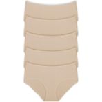 Hepsine Rakip 5li Kadın Yüksek Bel Külot Elastan Pamuklu Ince Lastik Kaliteli - XL - Ten
