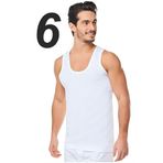 Hepsine Rakip 6 lı Erkek Penye Askılı Atlet Klasik Beyaz Kolsuz Atlet Beyaz L