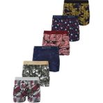 Hepsine Rakip 6lı Erkek Desenli Boxer Likralı Pamuklu Paçalı Don - Karışık - XL