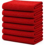 Hepsine Rakip 6'lı Paket Boya Tutmayan Mikrofiber El Yüz Havlusu 50 x 90 cm - Kırmızı