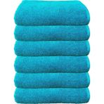 Hepsine Rakip 6'lı Paket Boya Tutmayan Mikrofiber El Yüz Havlusu 50 x 90 cm - Turkuaz