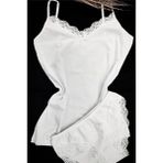 Hepsine Rakip Kadın Ip Askılı Dantel Detaylı Atlet Bikini Takım Pamuklı Esnek - Beyaz - L - XL