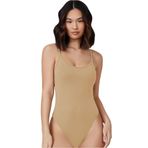 Hepsine Rakip Kadın Modal Spagetti Askılı Kancalı Bodysuit Tops Atlet Belinay0860 Ten L