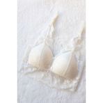 Hepsine Rakip Kadın Pedli Bralet Sütyen Dantelli Soft Kap Büstiyer - Beyaz - 90B